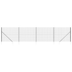vidaXL Maschendrahtzaun mit Bodenhülsen Anthrazit 1,4x10 m