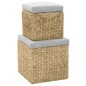 Ottoman-Set 2 Stk. Seegras Grau Ottoman-Set 2 Stk. Seegras Grau