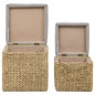 Ottoman-Set 2 Stk. Seegras Grau Ottoman-Set 2 Stk. Seegras Grau