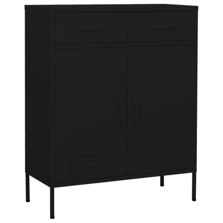 vidaXL Lagerschrank Schwarz 80x35x101,5 cm Stahl    