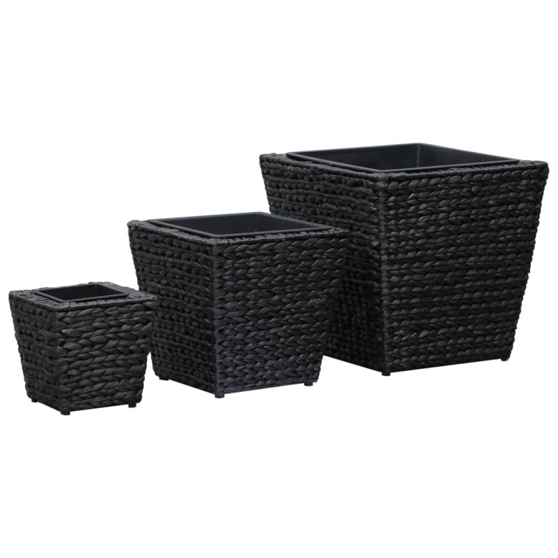 vidaXL Blumenkübel 3 Stk. Wasserhyazinthe Schwarz vidaXL Blumenkübel 3 Stk. Wasserhyazinthe Schwarz