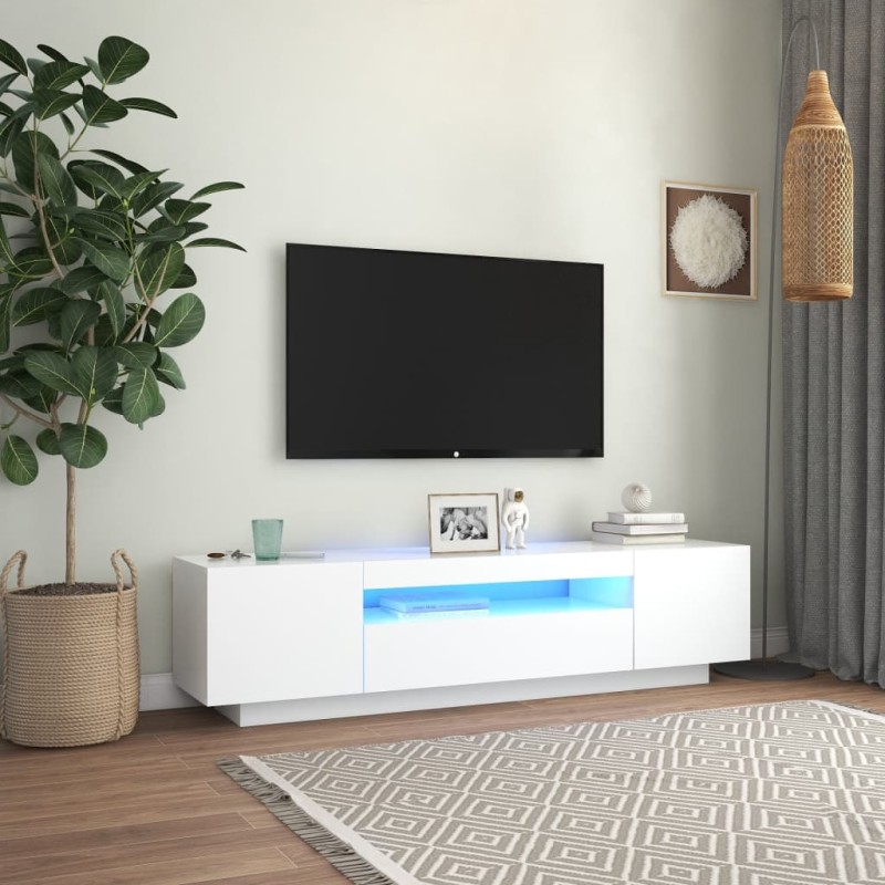 vidaXL TV-Schrank mit LED-Leuchten Weiß 160x35x40 cm vidaXL TV-Schrank mit LED-Leuchten Weiß 160x35x40 cm