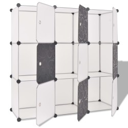 vidaXL Regalsystem Würfelregal mit 9 Fächern Schwarz und Weiß