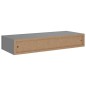 vidaXL Wand-Schubladenregal Grau 60x23,5x10 cm MDF vidaXL Wand-Schubladenregal Grau 60x23,5x10 cm MDF