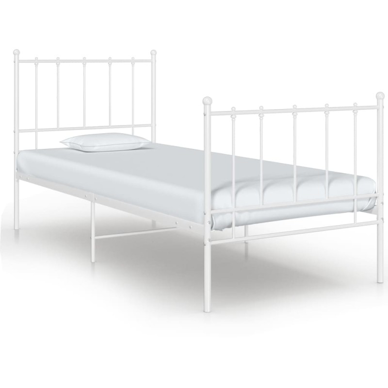 vidaXL Bett Weiß Metall 100x200 cm vidaXL Bett Weiß Metall 100x200 cm