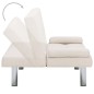 Schlafsofa mit zwei Kissen Creme Polyester Schlafsofa mit zwei Kissen Creme Polyester
