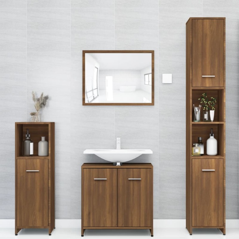 vidaXL Badezimmerschrank Braun Eichen-Optik 30x30x183,5 cm vidaXL Badezimmerschrank Braun Eichen-Optik 30x30x183,5 cm