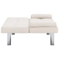 Schlafsofa mit zwei Kissen Creme Polyester Schlafsofa mit zwei Kissen Creme Polyester