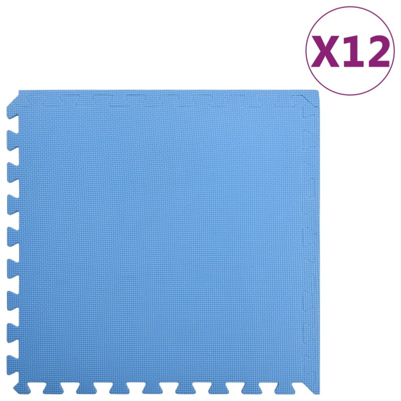 vidaXL Bodenmatten 12 Stk. 4,32 m² EVA-Schaumstoff Blau vidaXL Bodenmatten 12 Stk. 4,32 m² EVA-Schaumstoff Blau