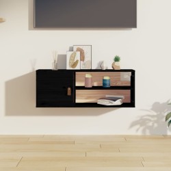 vidaXL Wandschrank Schwarz 80x30x30 cm Massivholz Kiefer