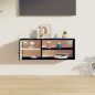 vidaXL Wandschrank Schwarz 80x30x30 cm Massivholz Kiefer vidaXL Wandschrank Schwarz 80x30x30 cm Massivholz Kiefer