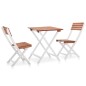 vidaXL 3-tlg. Bistro-Set Massivholz Akazie Dunkelbraun und Weiß vidaXL 3-tlg. Bistro-Set Massivholz Akazie Dunkelbraun und Weiß