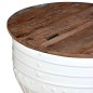 vidaXL Couchtisch Altholz Massiv Weiß Trommelform vidaXL Couchtisch Altholz Massiv Weiß Trommelform