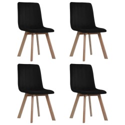 Esszimmerstühle 4 Stk. Schwarz Samt