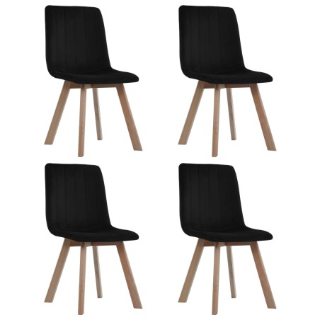 Esszimmerstühle 4 Stk. Schwarz Samt