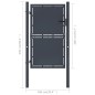 vidaXL Gartentor Stahl 100 x 200 cm Anthrazit vidaXL Gartentor Stahl 100 x 200 cm Anthrazit