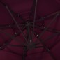 vidaXL Sonnenschirm mit Aluminium-Mast 4-lagig Bordeauxrot 3x3 m