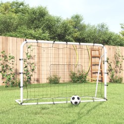 vidaXL Fußballtor mit Netz Weiß & Schwarz 184x61x123 cm Stahl & PE