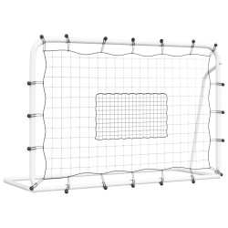 vidaXL Fußballtor mit Netz Weiß & Schwarz 184x61x123 cm Stahl & PE