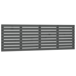 vidaXL Wand-Kopfteil Grau 206x3x63 cm Massivholz Kiefer