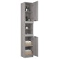 vidaXL Badschrank Grau Sonoma 32x34x188,5 cm Holzwerkstoff vidaXL Badschrank Grau Sonoma 32x34x188,5 cm Holzwerkstoff