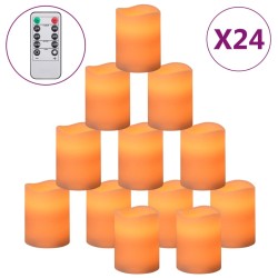 vidaXL LED-Kerzen 24 Stk. mit Fernbedienung Warmweiß