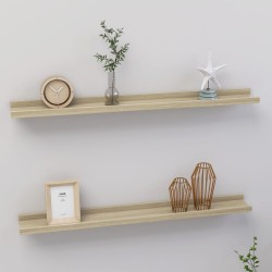 vidaXL Wandregale 2 Stk. Sonoma-Eiche 80x9x3 cm