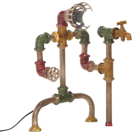 vidaXL Standleuchte Industriestil Wasserrohr-Design Eisen