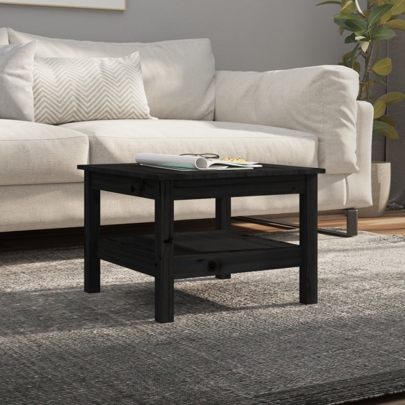 vidaXL Couchtisch Schwarz 55x55x40 cm Massivholz Kiefer vidaXL Couchtisch Schwarz 55x55x40 cm Massivholz Kiefer