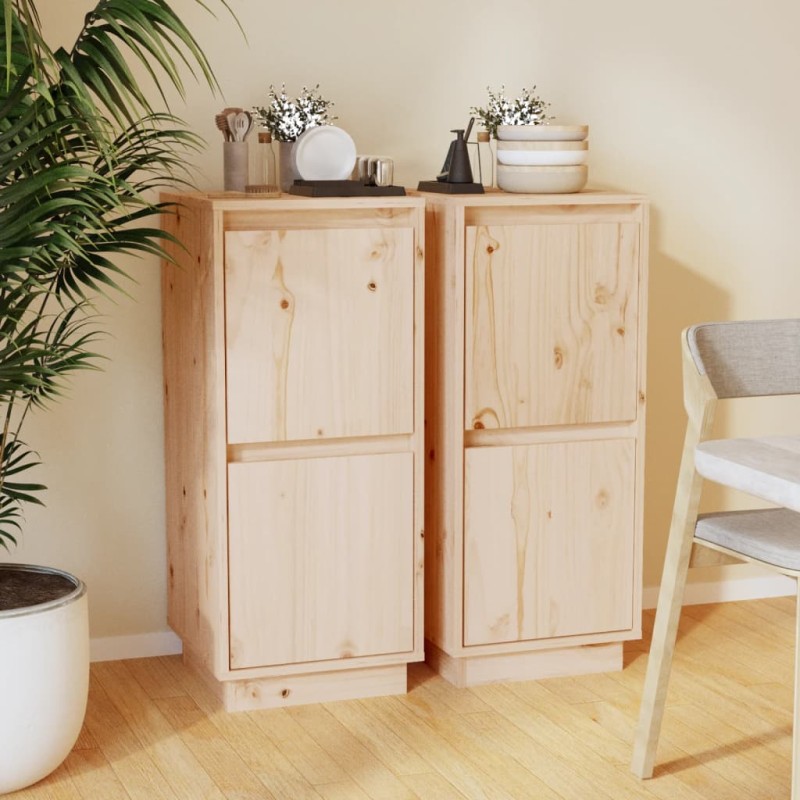 vidaXL Sideboards 2 Stk. 31,5x34x75 cm Massivholz Kiefer vidaXL Sideboards 2 Stk. 31,5x34x75 cm Massivholz Kiefer