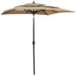 vidaXL Sonnenschirm mit Aluminium-Mast 3-lagig Taupe 2x2 m vidaXL Sonnenschirm mit Aluminium-Mast 3-lagig Taupe 2x2 m