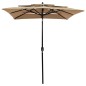 vidaXL Sonnenschirm mit Aluminium-Mast 3-lagig Taupe 2x2 m vidaXL Sonnenschirm mit Aluminium-Mast 3-lagig Taupe 2x2 m