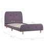 vidaXL Bettgestell Taupe Stoff 90x200 cm vidaXL Bettgestell Taupe Stoff 90x200 cm