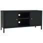 vidaXL TV-Schrank Schwarz 105x35x52 cm Stahl und Glas vidaXL TV-Schrank Schwarz 105x35x52 cm Stahl und Glas
