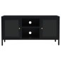 vidaXL TV-Schrank Schwarz 105x35x52 cm Stahl und Glas vidaXL TV-Schrank Schwarz 105x35x52 cm Stahl und Glas