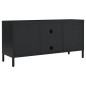 vidaXL TV-Schrank Schwarz 105x35x52 cm Stahl und Glas vidaXL TV-Schrank Schwarz 105x35x52 cm Stahl und Glas
