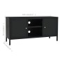 vidaXL TV-Schrank Schwarz 105x35x52 cm Stahl und Glas vidaXL TV-Schrank Schwarz 105x35x52 cm Stahl und Glas