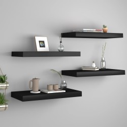 vidaXL Schwebende Wandregale 4 Stk. Schwarz 50x23x3,8cm MDF 