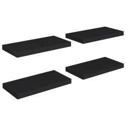 vidaXL Schwebende Wandregale 4 Stk. Schwarz 50x23x3,8cm MDF 