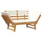 Gartenbank 2-in-1 mit Polstern 190 cm Massivholz Akazie Gartenbank 2-in-1 mit Polstern 190 cm Massivholz Akazie
