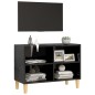 vidaXL TV-Schrank mit Massivholz-Beinen Hochglanz-Schwarz 69,5x30x50cm vidaXL TV-Schrank mit Massivholz-Beinen Hochglanz-Schwarz 69,5x30x50cm