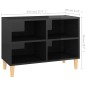 vidaXL TV-Schrank mit Massivholz-Beinen Hochglanz-Schwarz 69,5x30x50cm vidaXL TV-Schrank mit Massivholz-Beinen Hochglanz-Schwarz 69,5x30x50cm