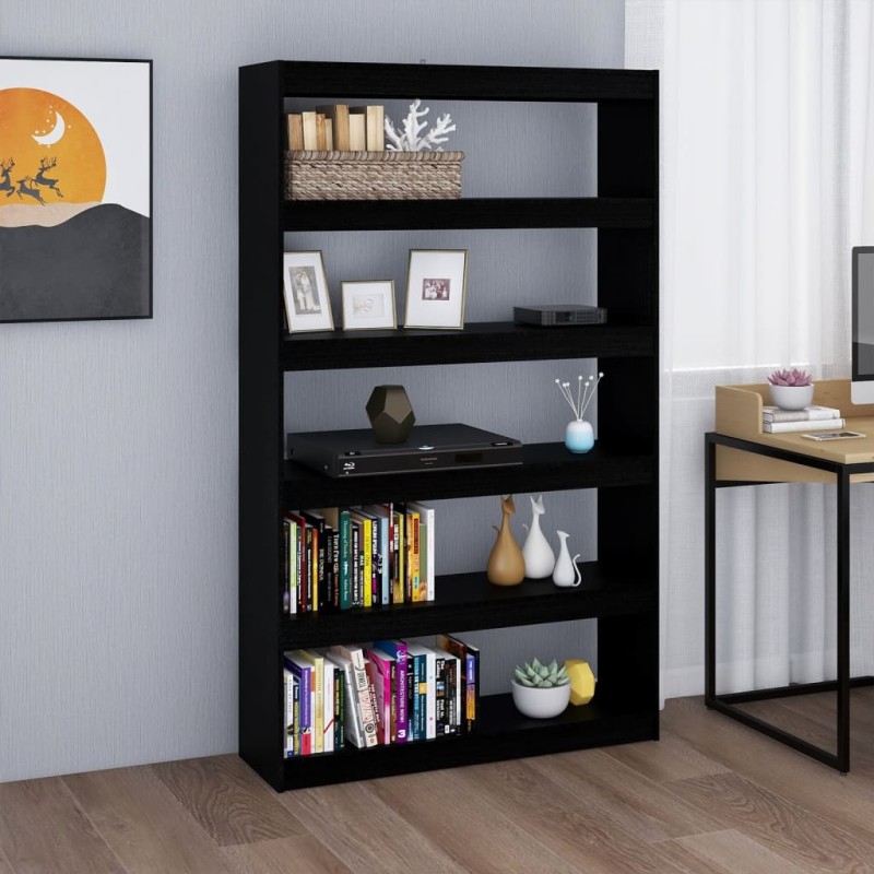 vidaXL Bücherregal/Raumteiler Schwarz 100x30x167,5cm Massivholz Kiefer vidaXL Bücherregal/Raumteiler Schwarz 100x30x167,5cm Massivholz Kiefer