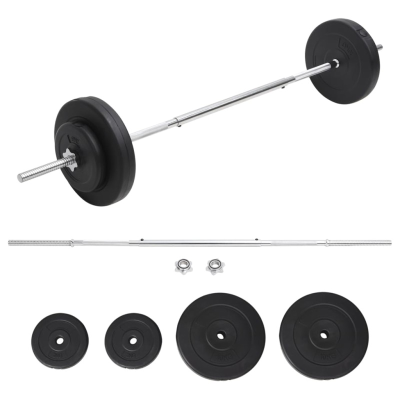 vidaXL Langhantel mit Gewichten Set 30 kg vidaXL Langhantel mit Gewichten Set 30 kg
