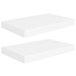 vidaXL Schwebende Wandregale 2 Stk. Weiß 40x23x3,8cm MDF 