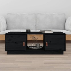 vidaXL Couchtisch Schwarz 100x50x35 cm Massivholz Kiefer
