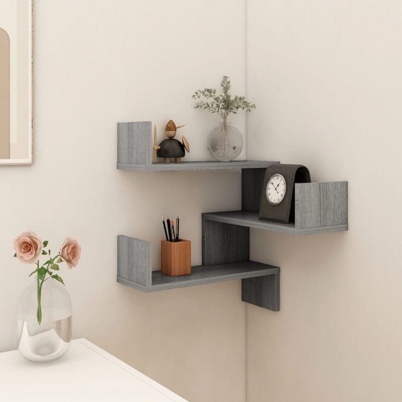 vidaXL Wand-Eckregal Grau Sonoma 40x40x50 cm Holzwerkstoff vidaXL Wand-Eckregal Grau Sonoma 40x40x50 cm Holzwerkstoff