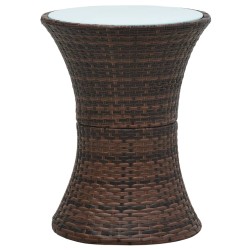 vidaXL Garten-Beistelltisch Trommelform Braun Poly Rattan