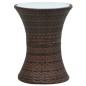 vidaXL Garten-Beistelltisch Trommelform Braun Poly Rattan vidaXL Garten-Beistelltisch Trommelform Braun Poly Rattan