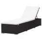 Sonnenliege mit Auflage Poly Rattan Braun Sonnenliege mit Auflage Poly Rattan Braun